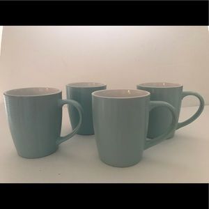 Set of 4 California Pantry blue coffee tea mugs